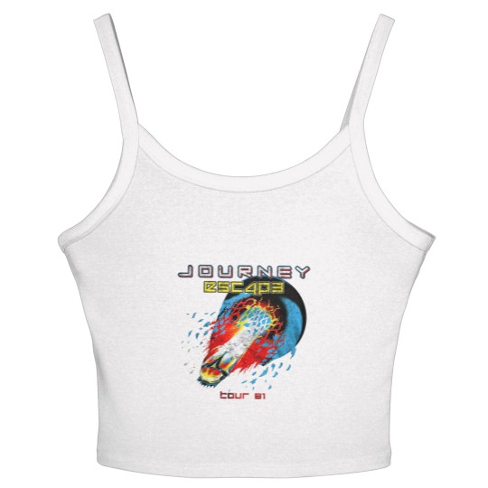 Discover Journey Escape Tour 1981 Rock Band Music Women's Spaghetti Strap Tank Tops