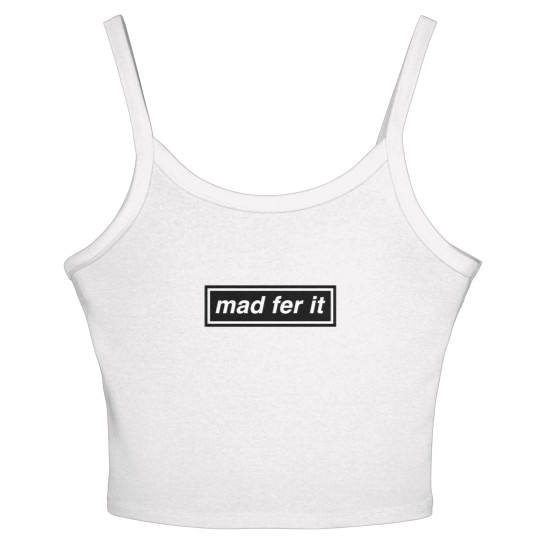 Discover Mad Fer It - OASIS Band Tribute - MADE IN THE 90s Women's Spaghetti Strap Tank Tops