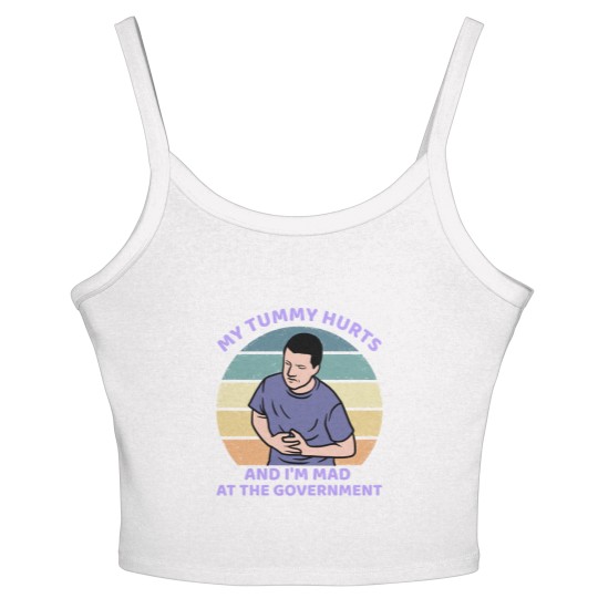 Discover My Tummy Hurts and I'm Mad At The Government Women's Spaghetti Strap Tank Tops, Funny Meme Women's Spaghetti Strap Tank Tops