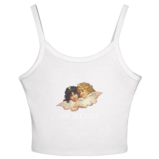 Discover Vintage angels Fiorucci Women's Spaghetti Strap Tank Tops