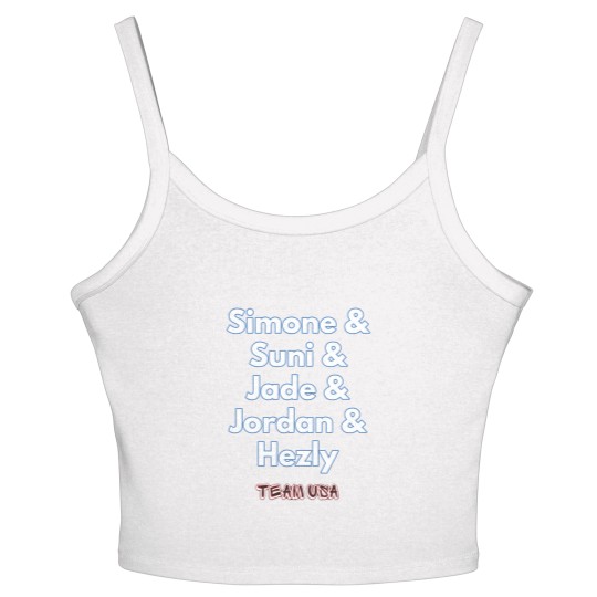 Discover USA Women's Gymnastics Simone Biles, Suni Lee, Jade Carey, Jordan Chiles Women's Spaghetti Strap Tank Tops