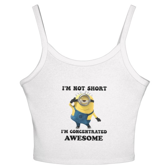 Discover Minions I'm Not Short I'm Concentrated Awesome The Rise of Gru Graphic Women's Spaghetti Strap Tank Tops