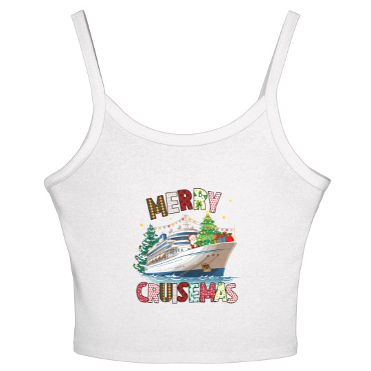 Discover Merry Cruisemas Women's Spaghetti Strap Tank Tops, Christmas Cruise Crew Women's Spaghetti Strap Tank Tops