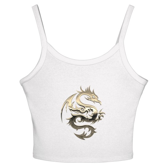 Discover Gold Metallic Dragon Women's Spaghetti Strap Tank Tops