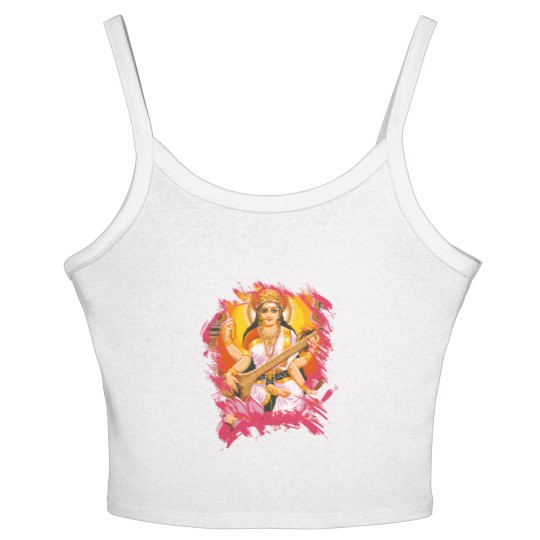 Discover Saraswati Hindu Goddess Women's Spaghetti Strap Tank Tops