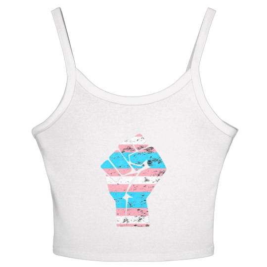 Discover Resist Fist Transgender Flag Trans Pride T Women's Spaghetti Strap Tank Tops