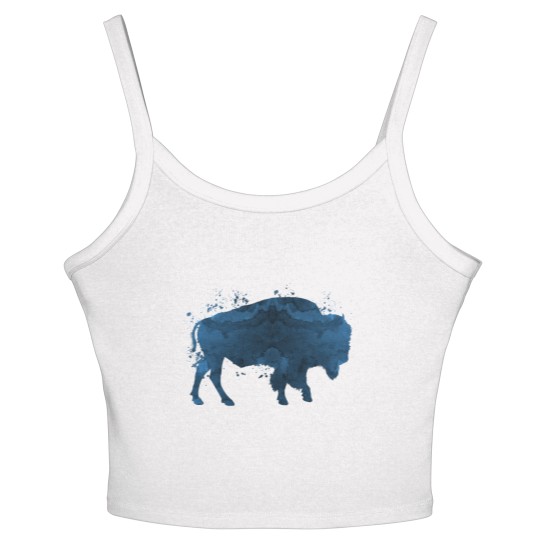 Discover Buffalo / Bison Women's Spaghetti Strap Tank Tops