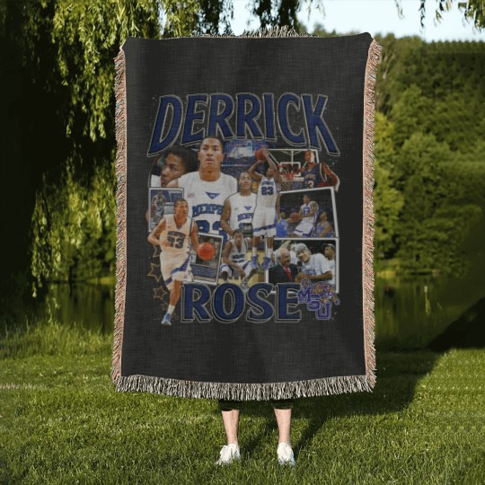Discover Derrick Rose Woven Blankets - Derrick Rose - Retro American Basketball Woven Blankets