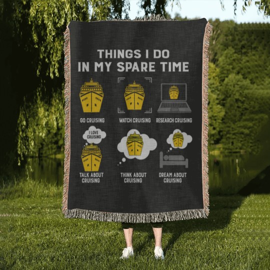 Discover Cruising Funny Cruising Woven Blankets