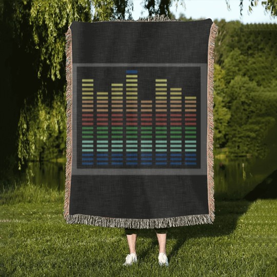 Discover Qualizer-El-Lit-Glowing-Sound-Activated-Gradient-Equalizer Woven Blankets