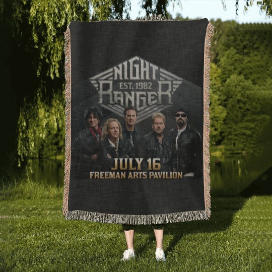 Discover New Night Ranger 2024 Tour Short Sleeve Gift For Fan Woven Blankets