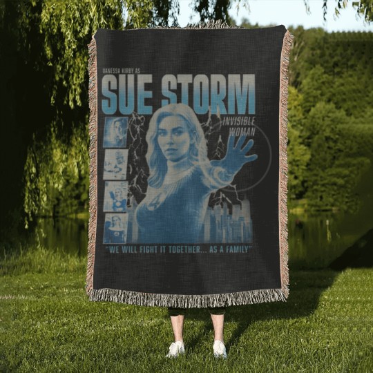 Discover Vintage Sue Storm File Invisible Woman Woven Blankets, Fantastic Four First Steps Woven Blankets