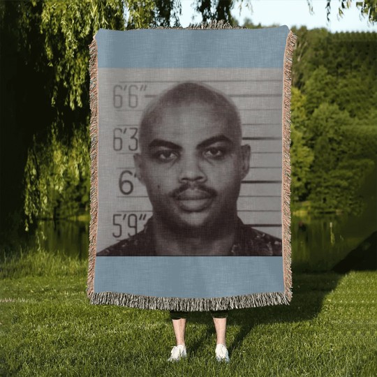 Discover Charles Barkley Mugshot Woven Blankets