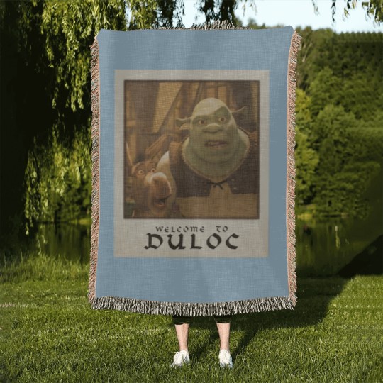 Discover Shrek Welcome To Duloc Shrek And Donkey Polaroid Woven Blankets