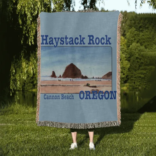 Discover Haystack Rock, Cannon Beach, Oregon - Haystack Rock - Woven Blankets