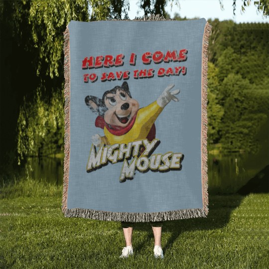 Discover Mighty Mouse, distressed - Mighty Mouse - Woven Blankets