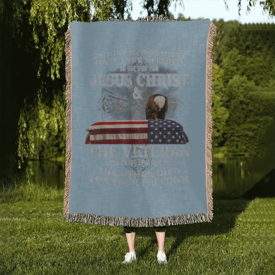 Discover Only Two Defining Forces Have Ever Offered To Die For You Woven Blankets, Jesus Christ Woven Blankets