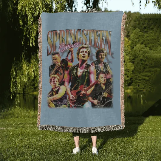 Discover Bruce Springsteen Graphic Bruce Springsteen Woven Blankets