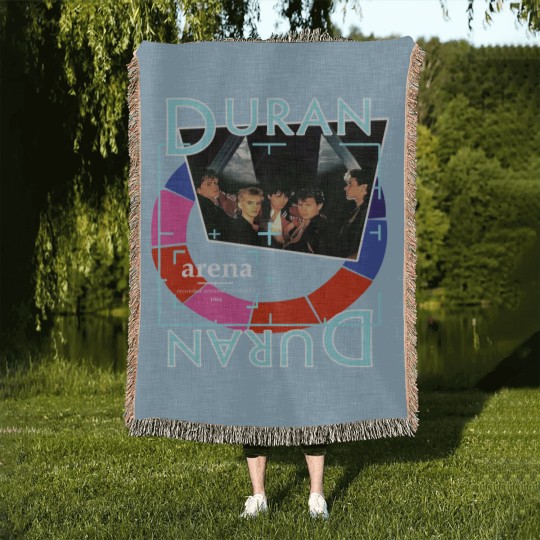 Discover Duran Duran Arena Woven Blankets, Duran Duran Vintage Woven Blankets, 1984 Arena Tour Concert Woven Blankets Woven Blankets