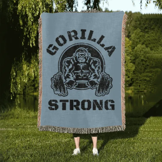 Discover GORILLA STRONG Gym Woven Blankets, Workout Woven Blankets, Gorilla Woven Blankets