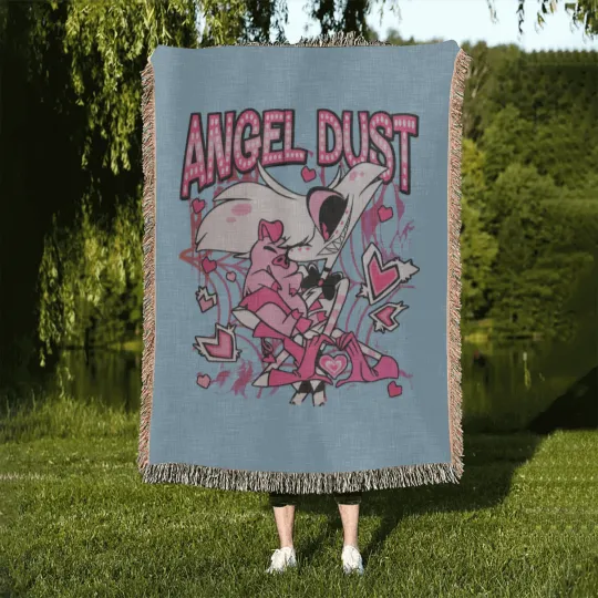 Discover Hazbin Hotel Angel Dust And Fat Nugget Cute Woven Blankets