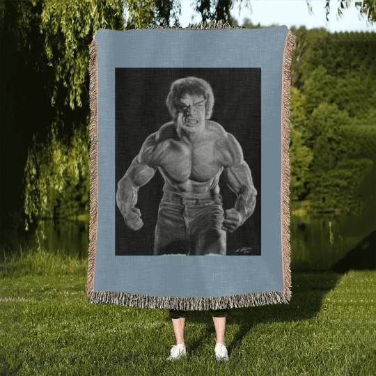 Discover Incredible Hulk watercolour painting Woven Blankets