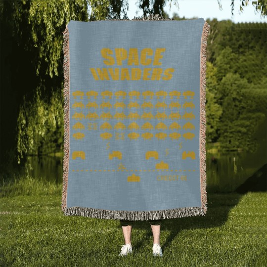Discover Space Invaders Woven Blankets