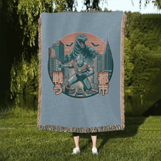 Discover Ultraman Vs Godzillá - Warzone 6 Woven Blankets Woven Blankets