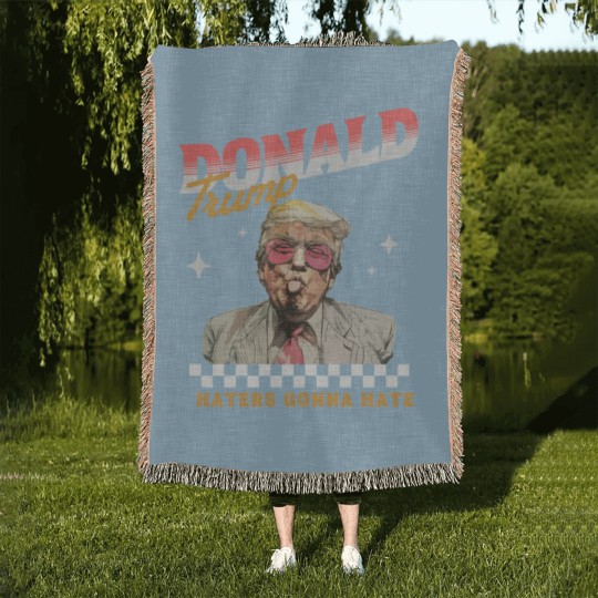 Discover Donald Trump Haters Gonna Hate Woven Blankets, Trump 2024 Woven Blankets