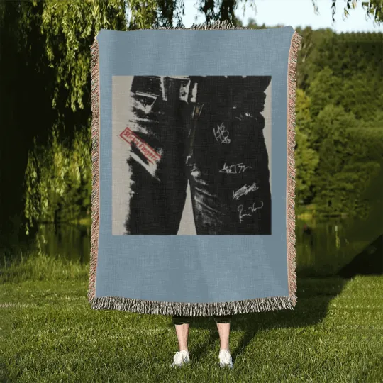 Discover Sticky Fingers album vintage Woven Blankets