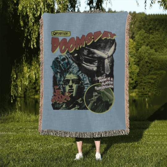 Discover Vintage  MF Dooom 90er Musik Lieben Konzert Grafik Woven Blankets