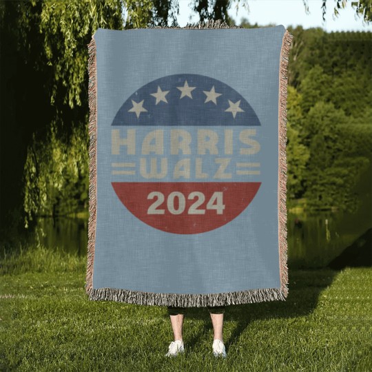 Discover Harris Walz Woven Blankets, Kamala Harris Tim Walz President VP 2024 Woven Blankets, Tim Walz