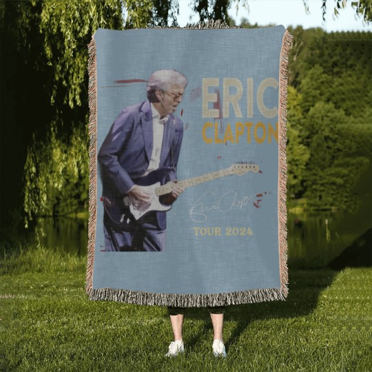 Discover Eric Clapton 2024 tour Music Black Woven Blankets Great Gift