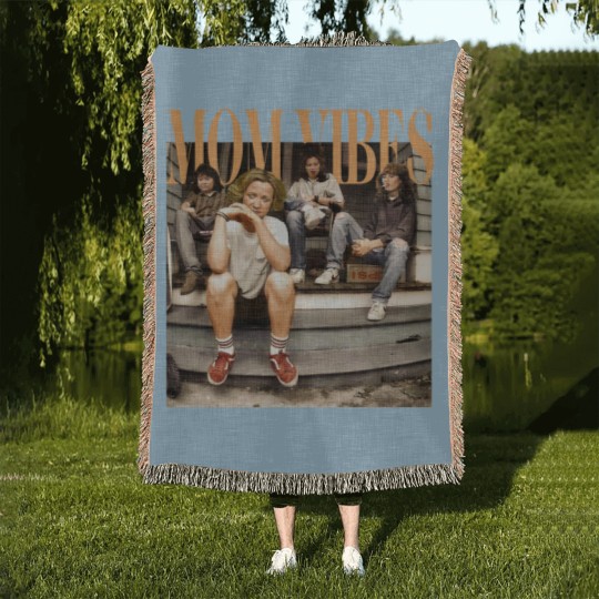 Discover Mom Vibes Thug Life  Woven Blankets, Vintage 90s Mom Vibes Woven Blankets, 90s Mom Vibes Woven Blankets