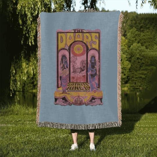 Discover Vintage The Doors 60's Concert Woven Blankets, The Doors Woven Blankets