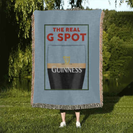 Discover Guinness Vintage Woven Blankets, Split the G, Funny Woven Blankets
