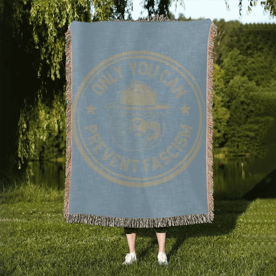 Discover Vintage Smokey The Resist Bear Only You Can Prevent Fascism Unisex Woven Blankets