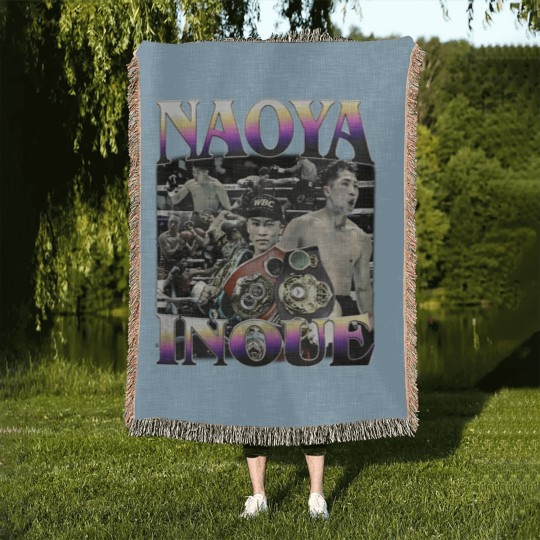 Discover Naoya Inoue, Boxing Woven Blankets, Classic 90s Graphic Woven Blankets, Unisex, Naoya Inoue Vintage Bootleg