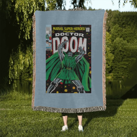 Discover Dr. Dooom Woven Blankets, 90's style, Comic Woven Blankets