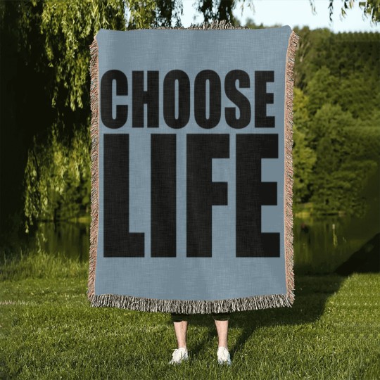 Discover George Michael Choose Life Woven Blankets, 80s Slogan Woven Blankets, Celebrity Retro Vintage Woven Blankets