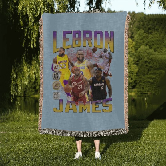 Discover Basketball Legend LeBron James Woven Blankets