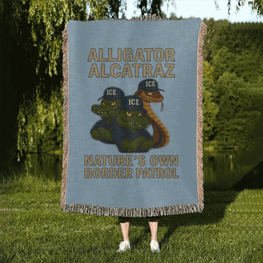 Discover Alligator-Alcatraz - Alligator Alcatraz Fl Retro - Woven Blankets