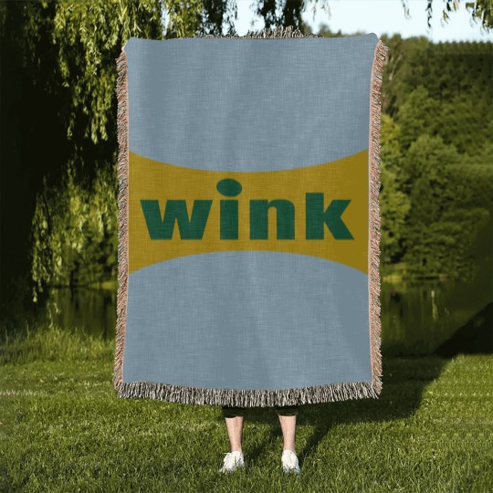 Discover Wink Grapefruit Flavored Soft Drink Soda Pop Logo Woven Blankets