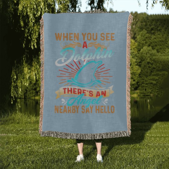 Discover Dolphin Woven Blankets - Dolphin Angel Woven Blankets Woven Blankets