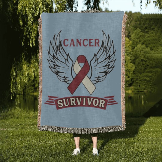 Discover Cancer Survivor Head and Neck Cancer Woven Blankets