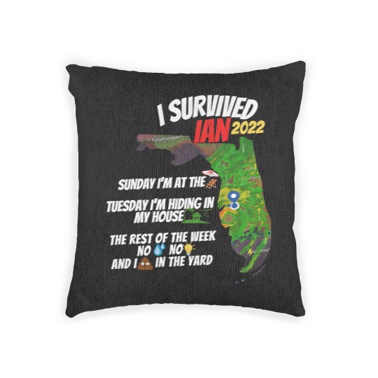 Discover I Survived Hurricane Ian Woven Pillows