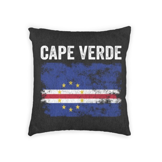 Discover Cape Verde Flag Distressed Woven Pillows