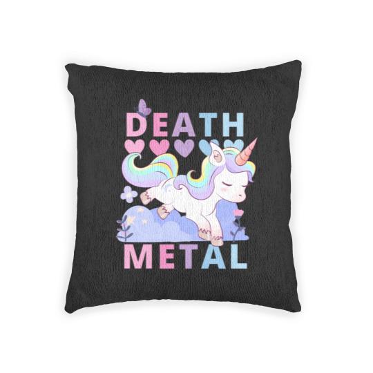 Discover Death Metal Adorable Unicorn rainbow Woven Pillows
