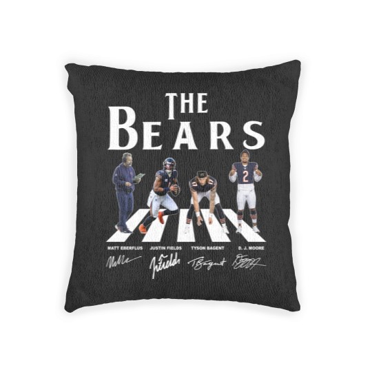 Discover Bears Walking Abbey Road Signatures Football Woven Pillows, Chicago Vintage