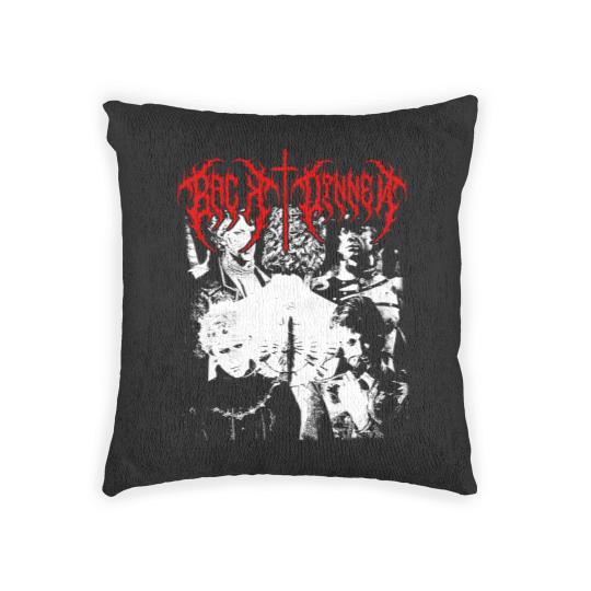 Discover Girl Dinner Black Metal Vintage Woven Pillows